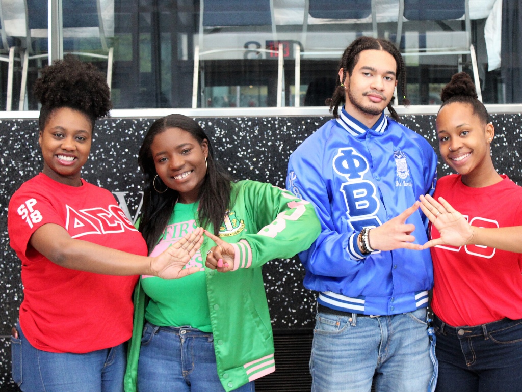 NPHC members standing in the Great Hall