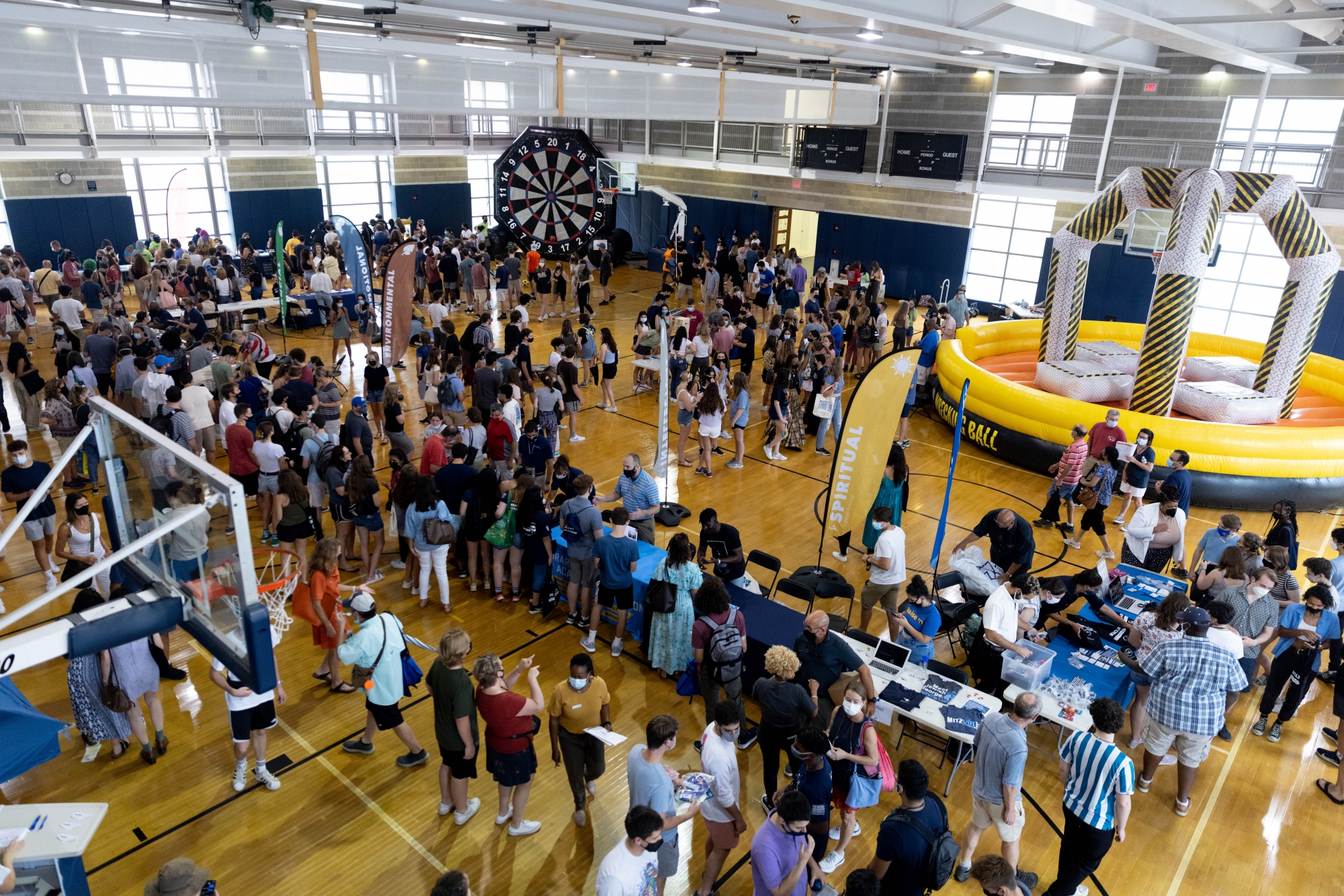 New students attending the Raise Up GW Community Fair inside the Lerner Health and Wellness Center