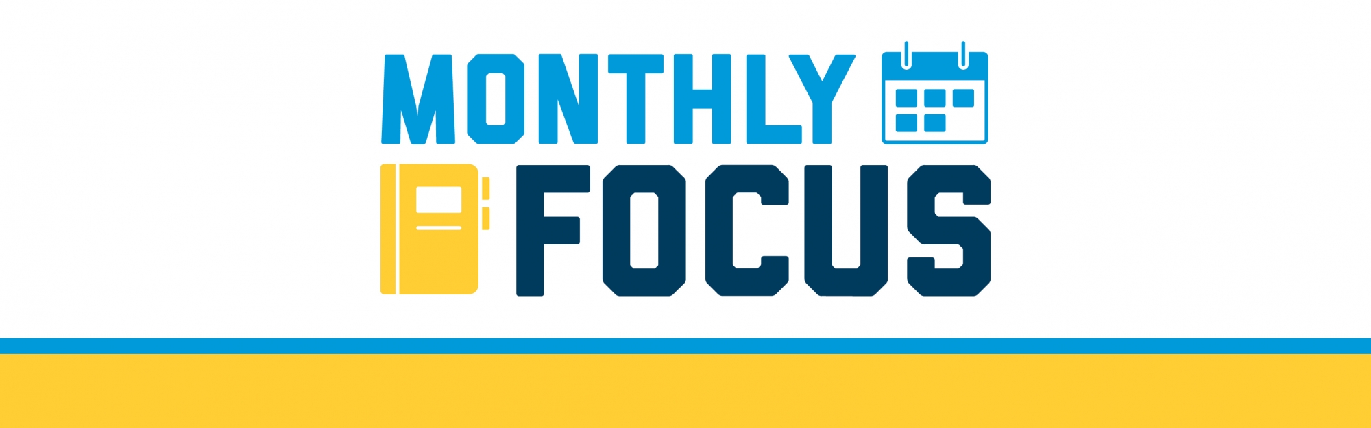 Graphic: Monthly Focus with calendar and journal